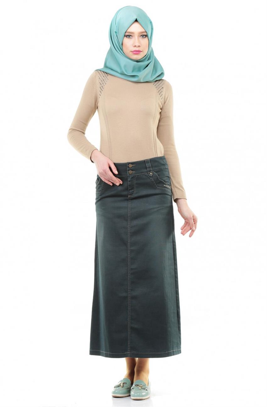 Jeans Skirt-Koyu Green 2026-22
