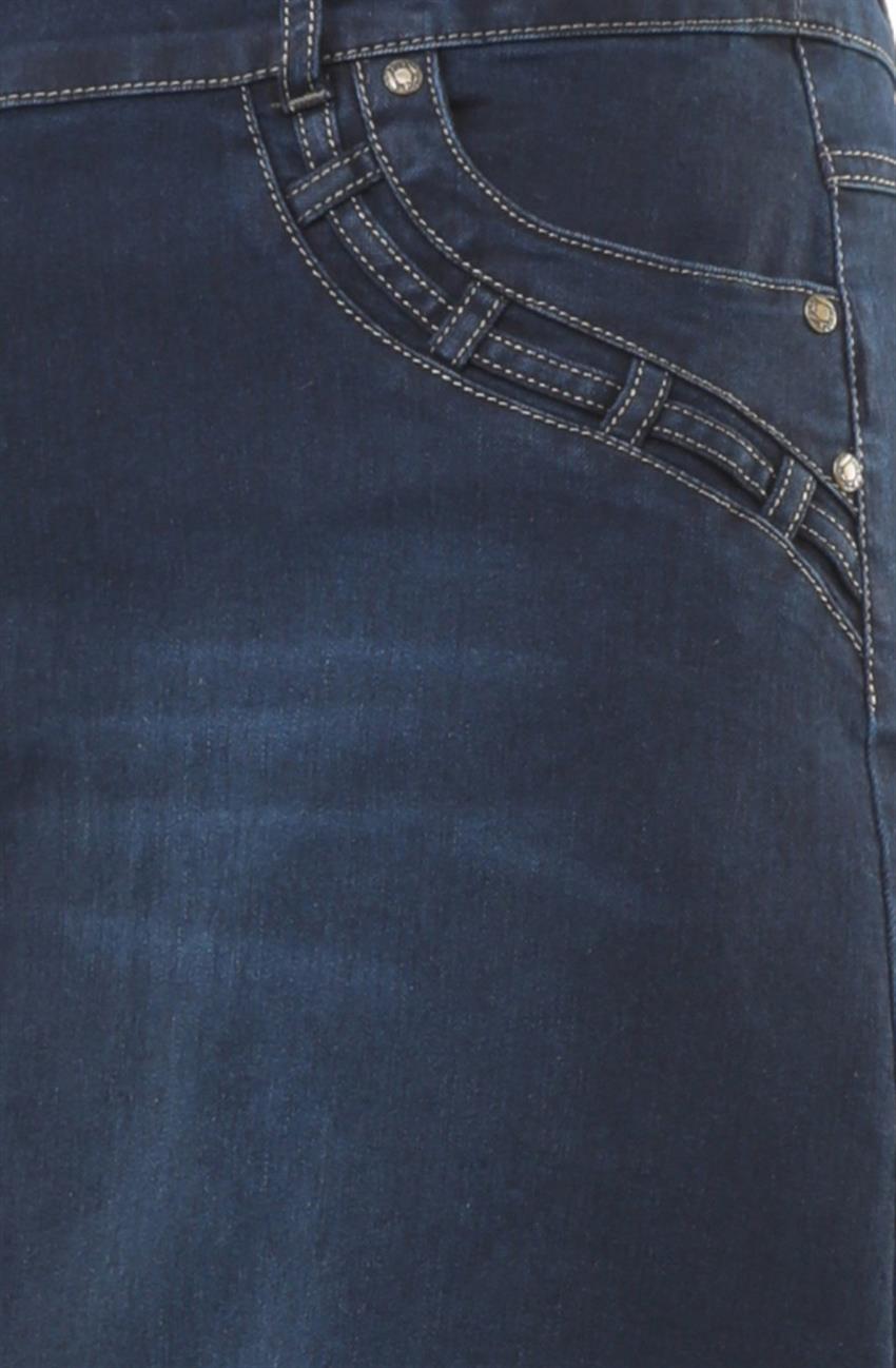 Jeans Skirt-Navy Blue 2054B-17