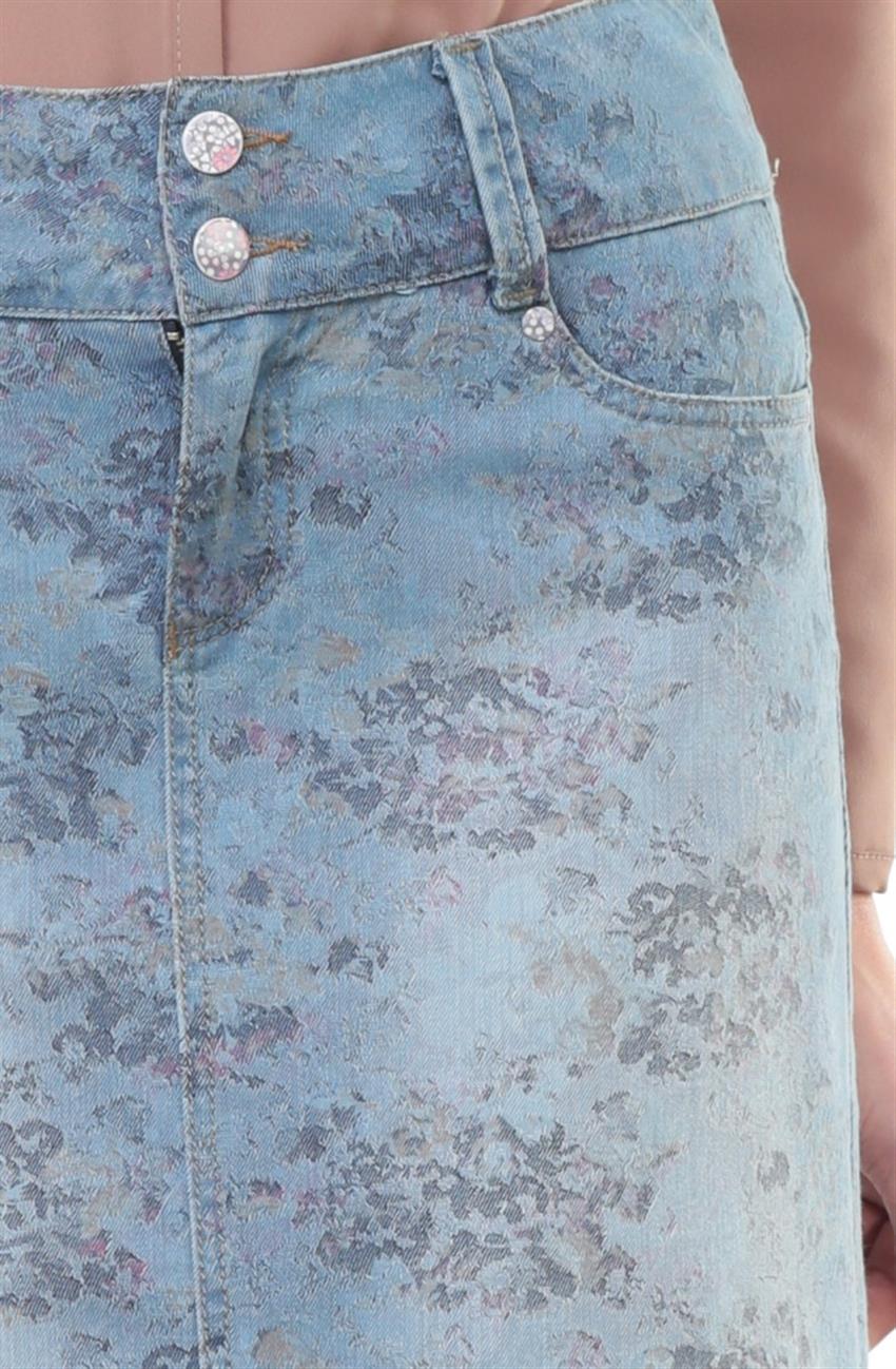 Jeans Skirt-Blue 393AÇ-14