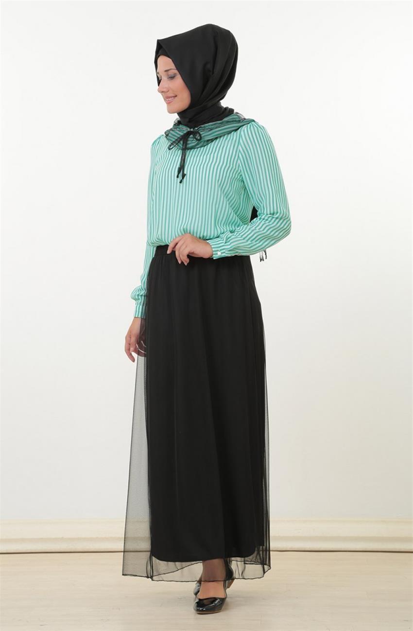 فستان-أخضر أسود ar-9081-2401