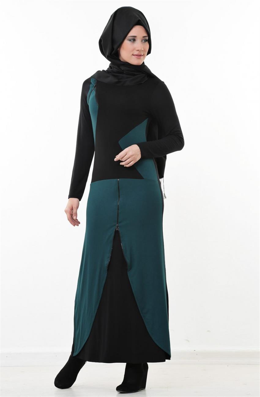 فستان-أخضر ELB009-2101