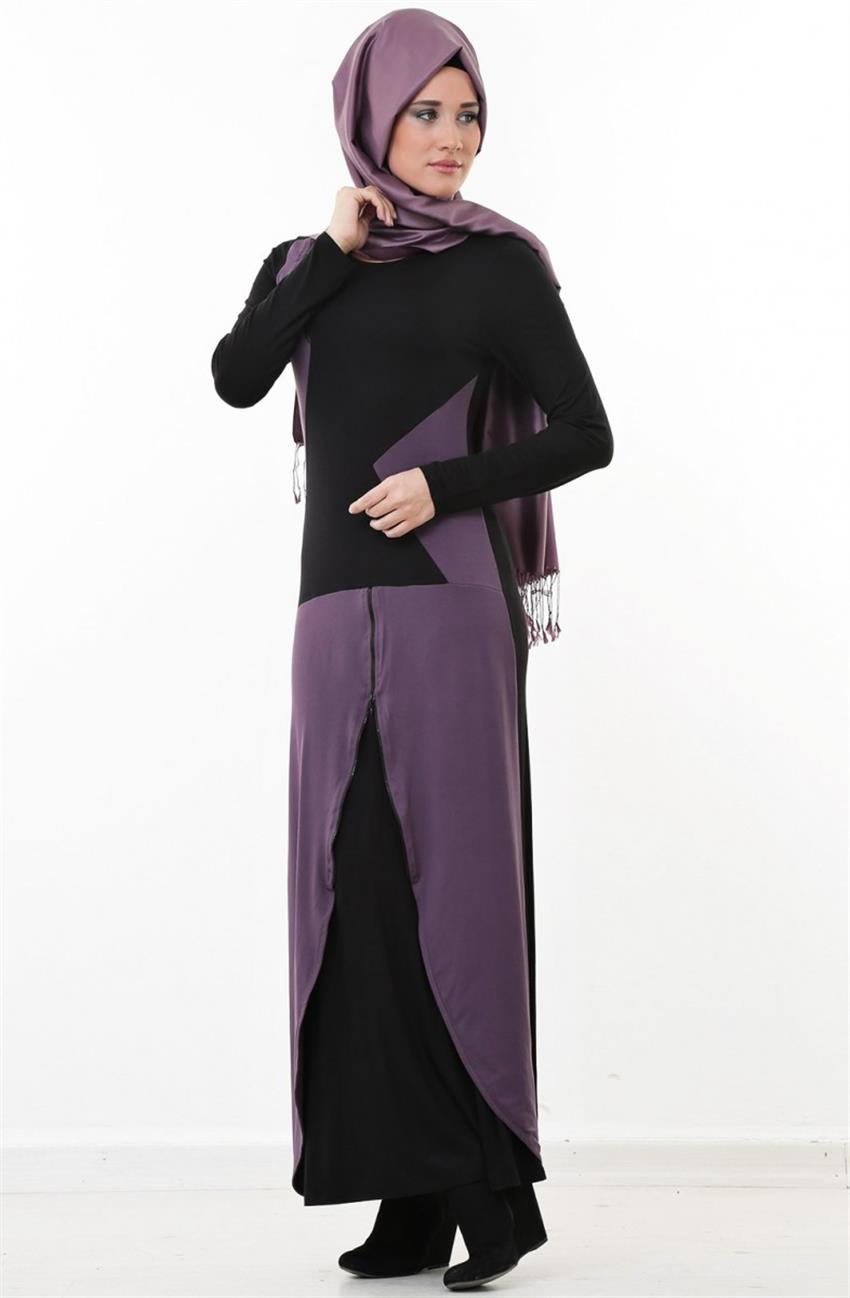فستان-أرجواني أسود ELB007-4501