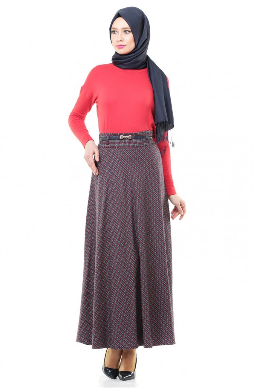 Skirt-Claret Red 2057BRD-67
