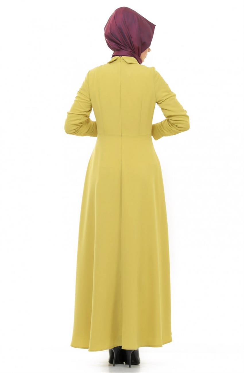 Kloş Sarı Elbise S3283-28