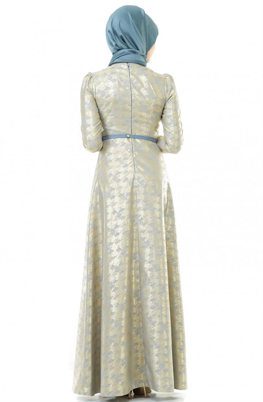 Evening Dress Dress-Blue Gold ARM7032-7031