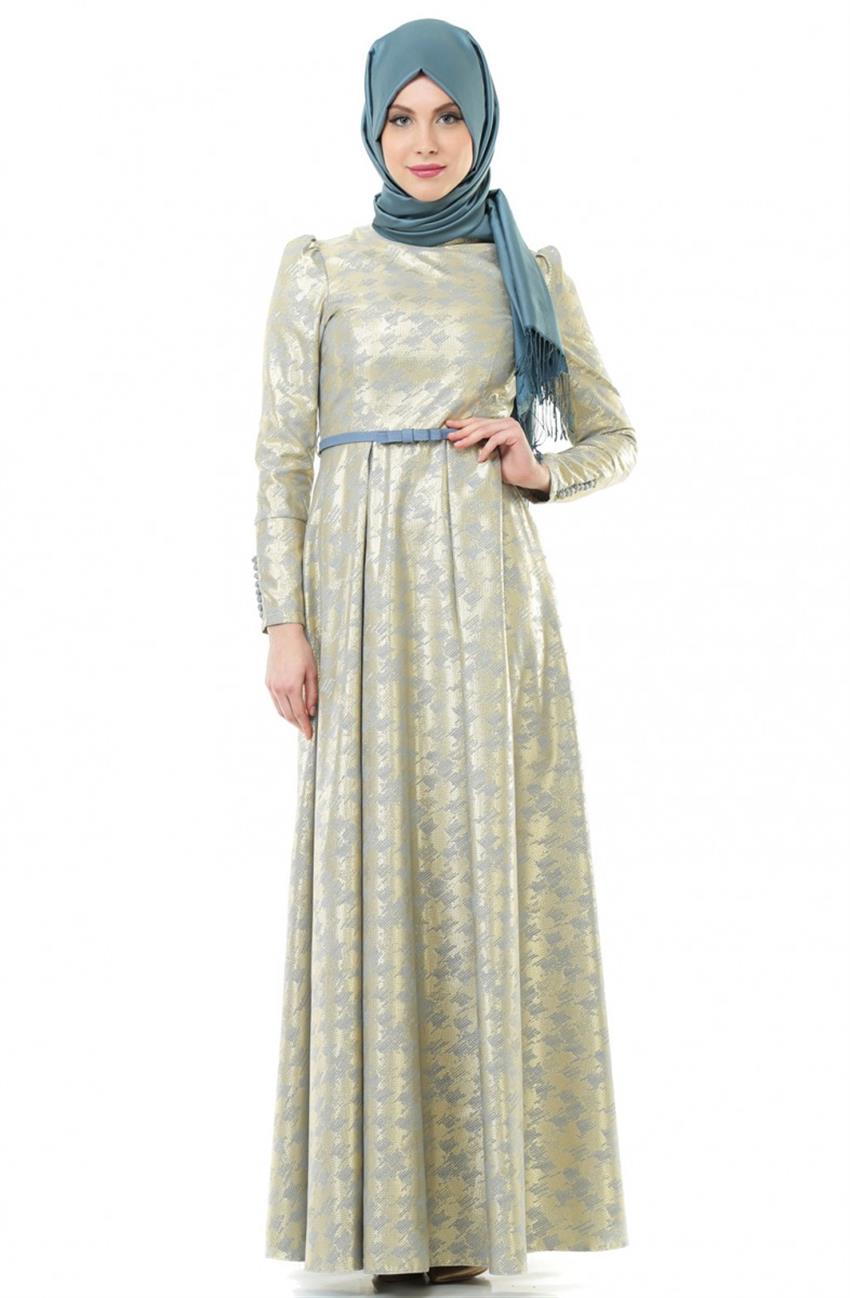 Evening Dress Dress-Blue Gold ARM7032-7031