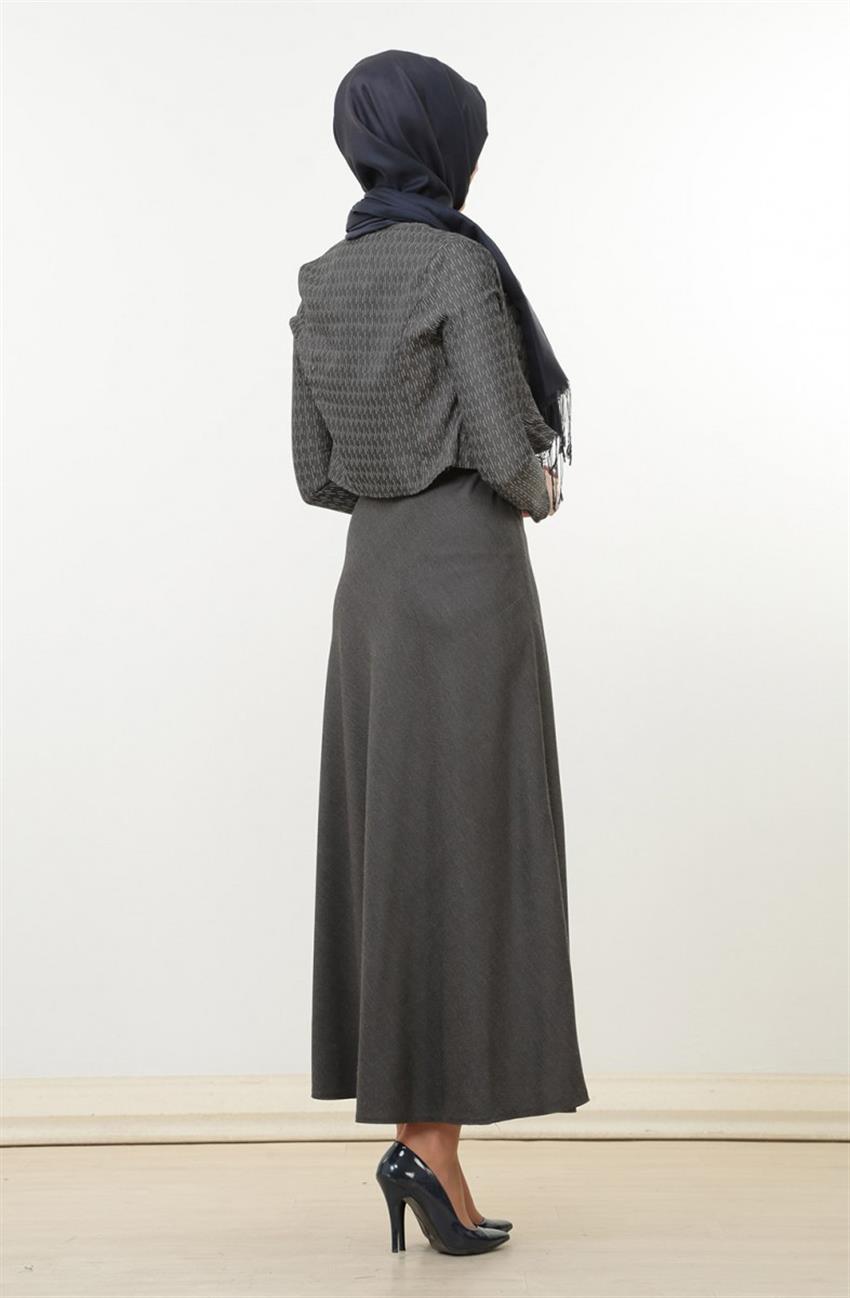 Bolerolu Elbise Siyah Takım 8091-01