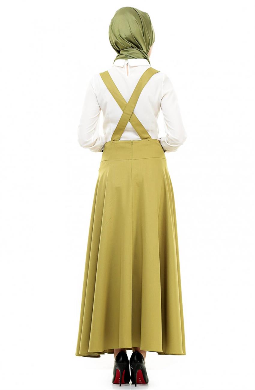Veteks Salopet Elbise-Fıstık Yeşili 2373-23