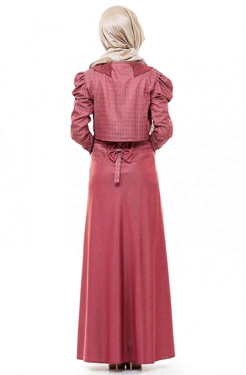 Bolerolu Elbise Takım-Gül Kurusu 8094-53