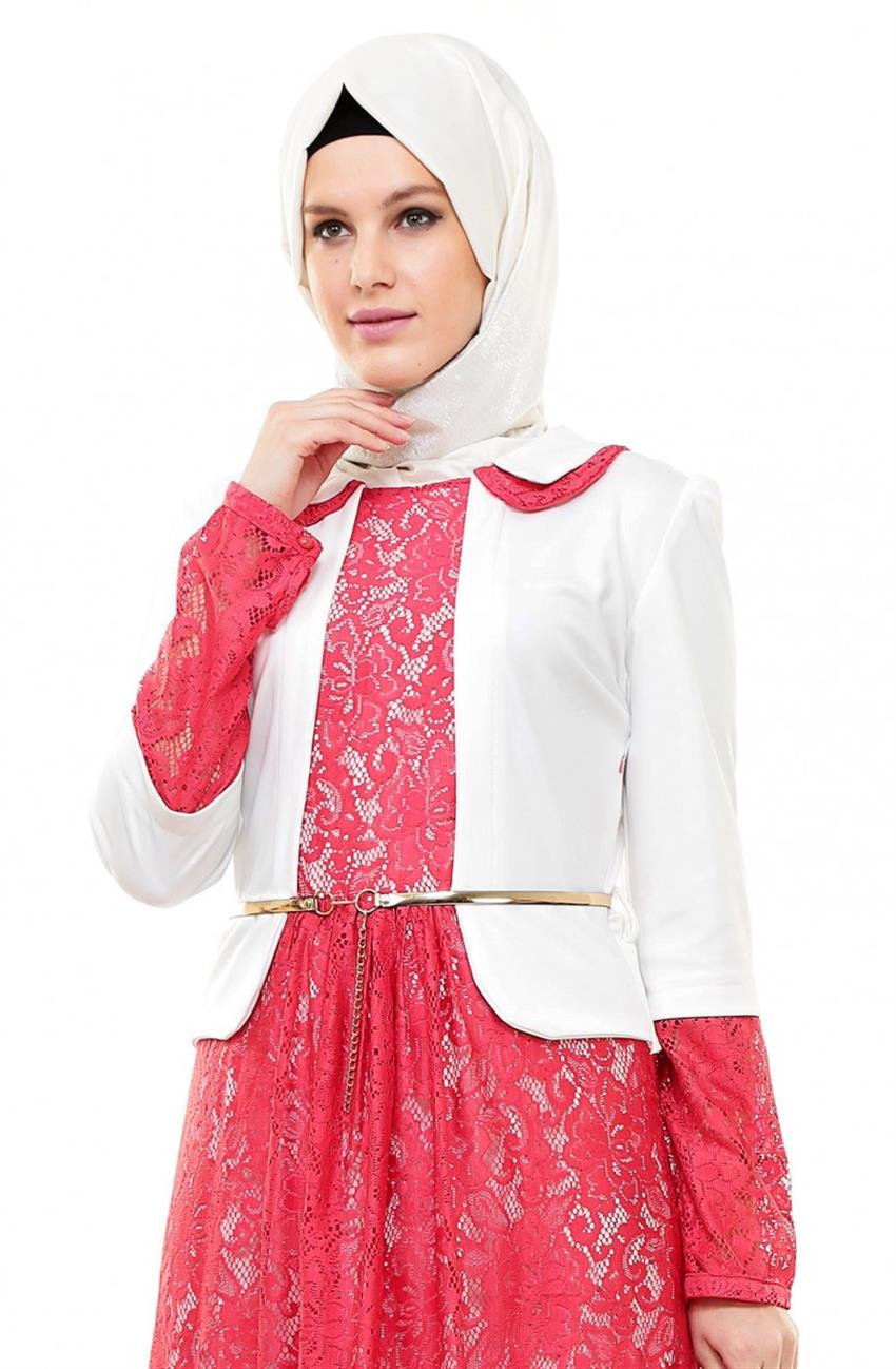 Beden فستان-مرجاني أبيض ar-8079-7102