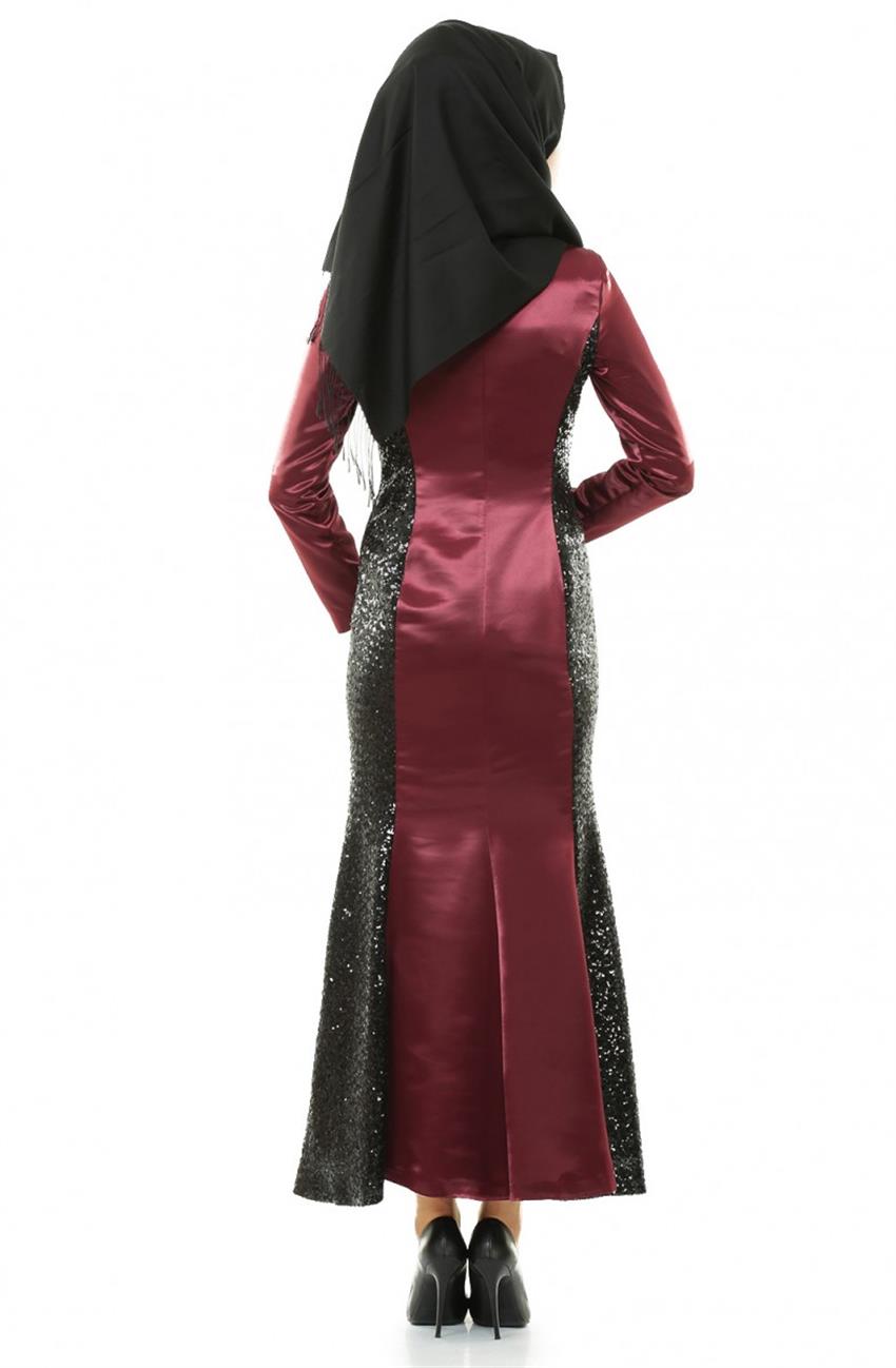 Evening Dress Dress-Claret Red ZEN3001-1018-67