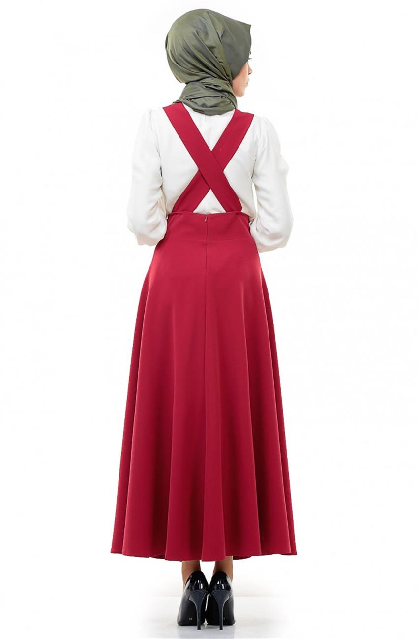 Veteks Salopet Kırmızı Elbise 2279-34