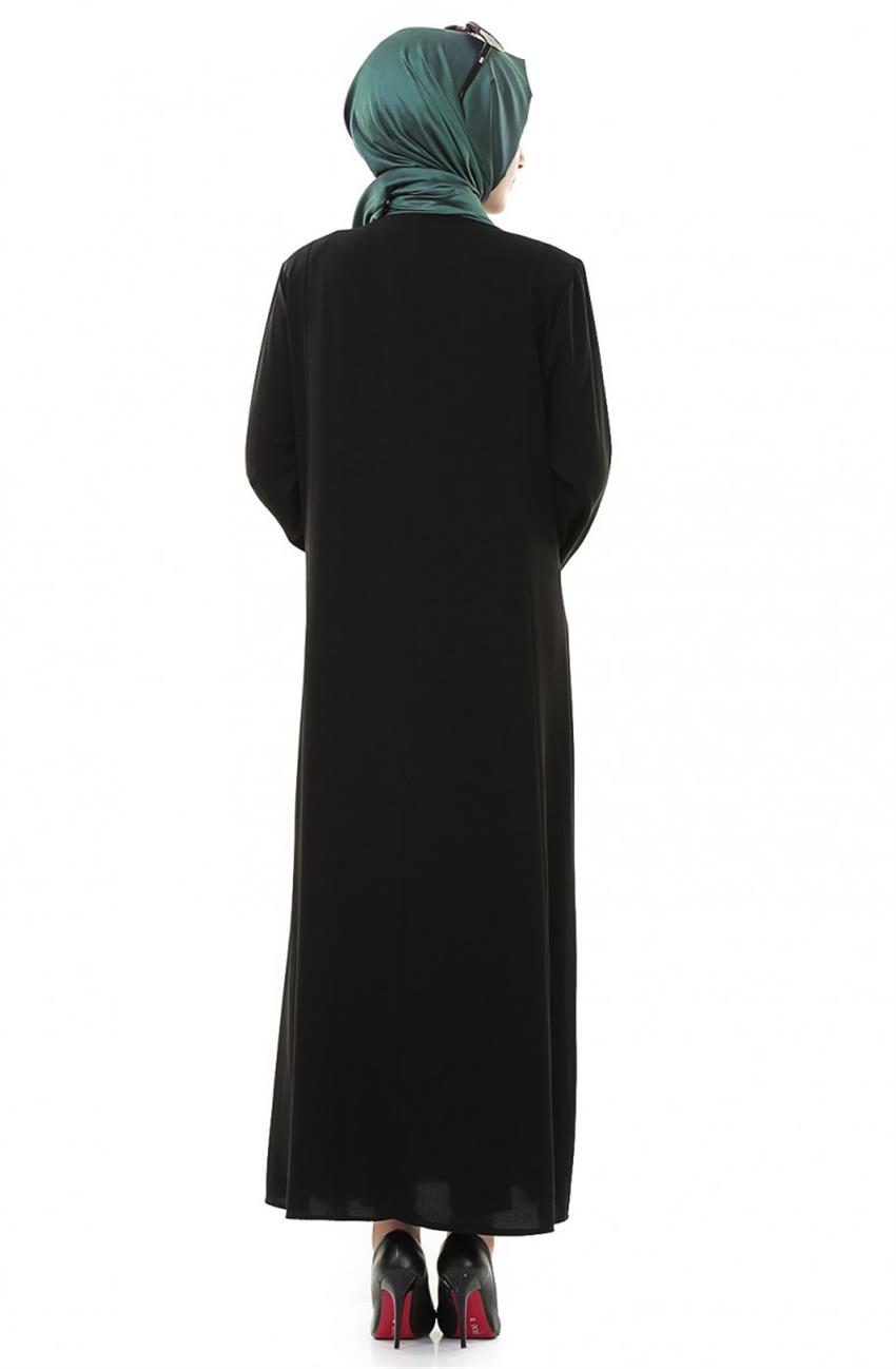 Abaya-Black Turquoise 6001-2-0119