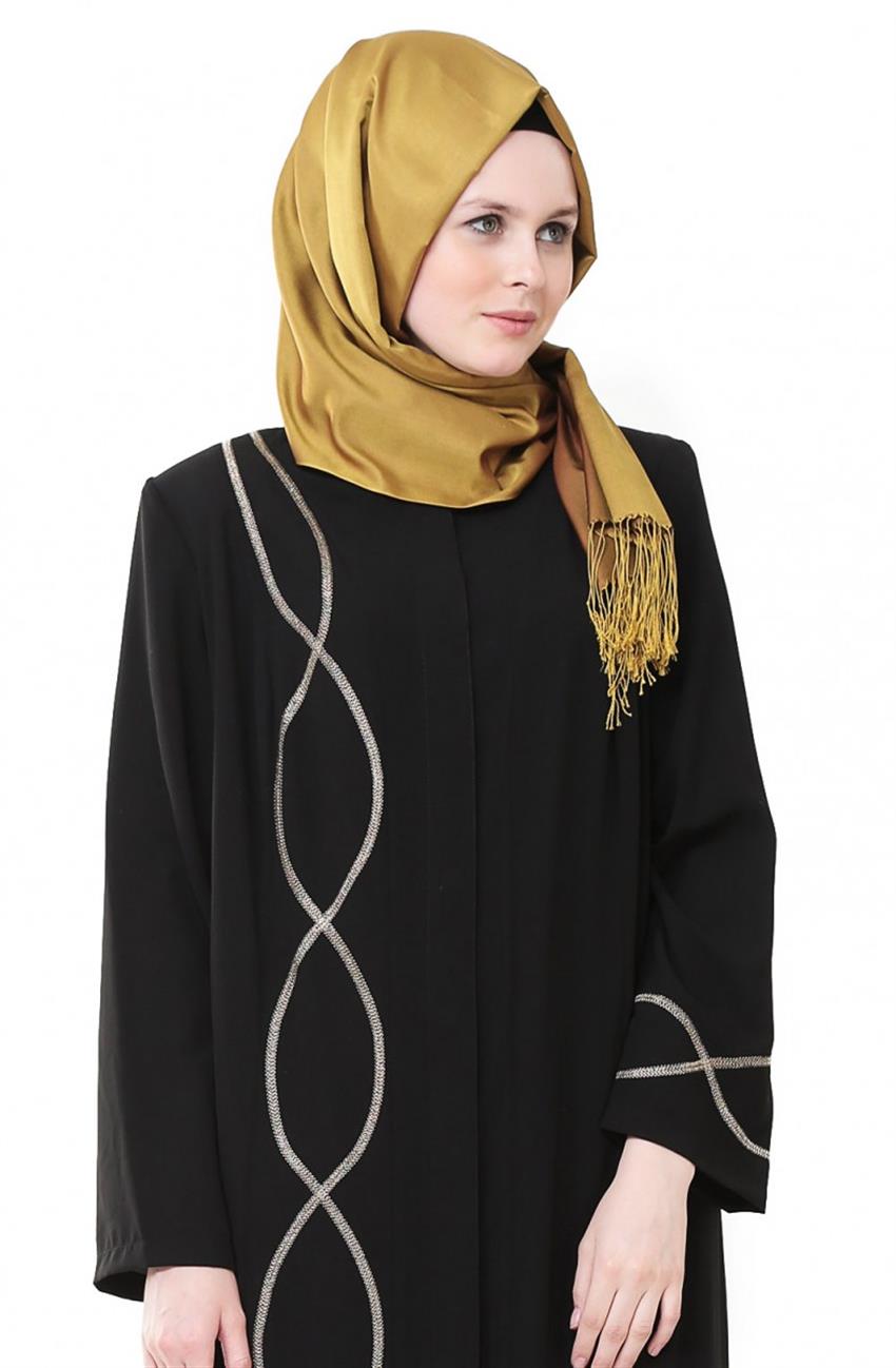 Abaya-Black Yellow 6047-2-0129
