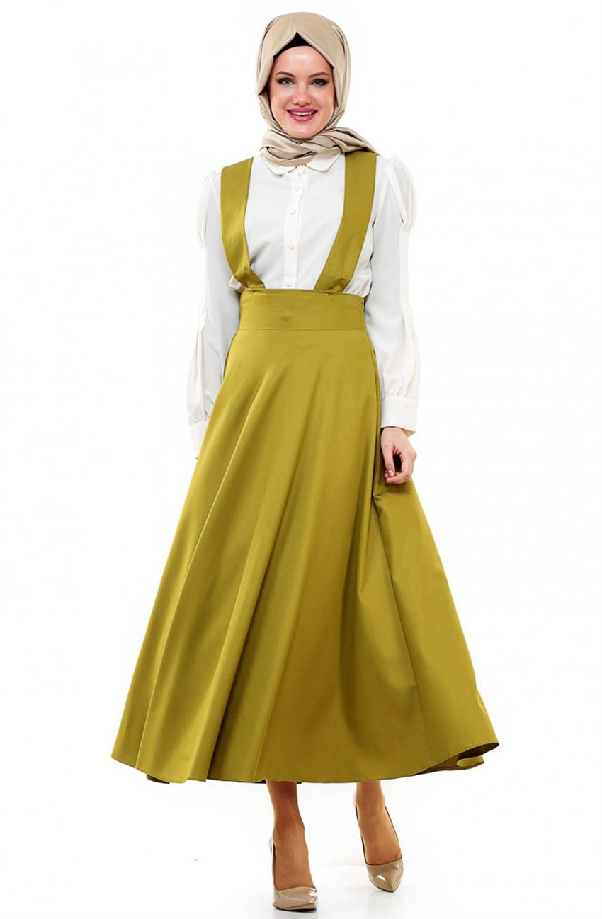 Veteks Salopet Elbise-Fıstık Yeşil 2279-23