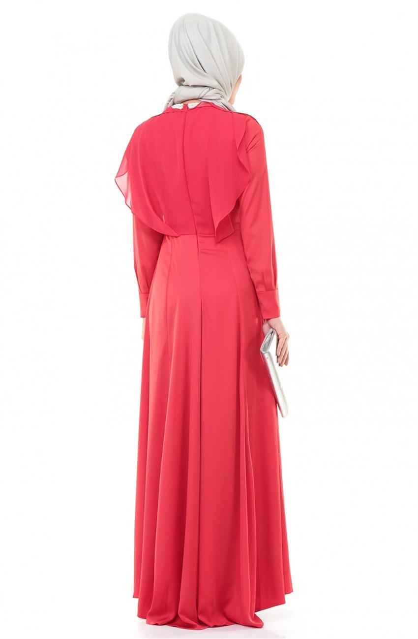 Evening Dress Dress-Coral DO-A4-64003-37