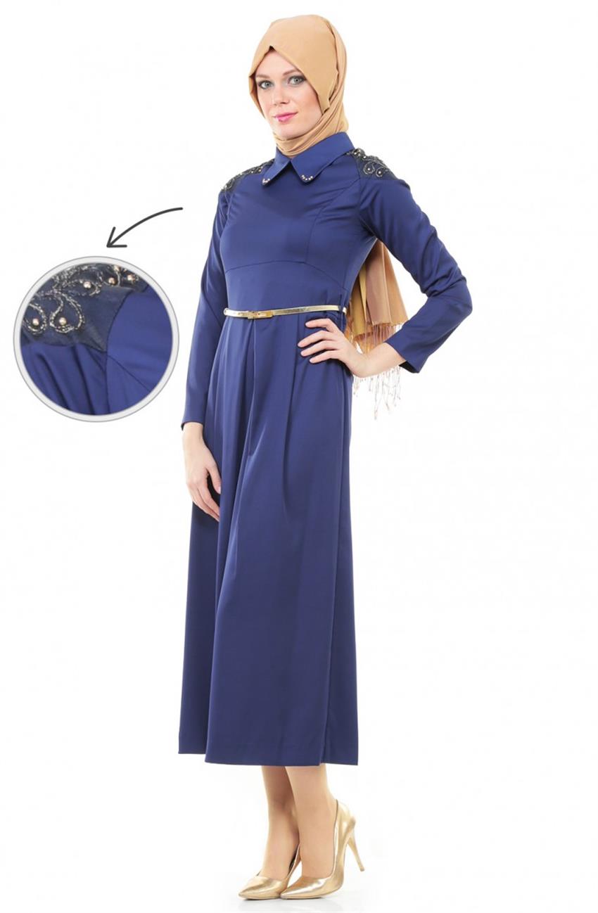 Evening Dress Dress-Navy Blue DO-A4-64005-11