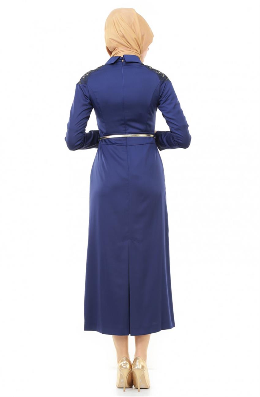 Evening Dress Dress-Navy Blue DO-A4-64005-11