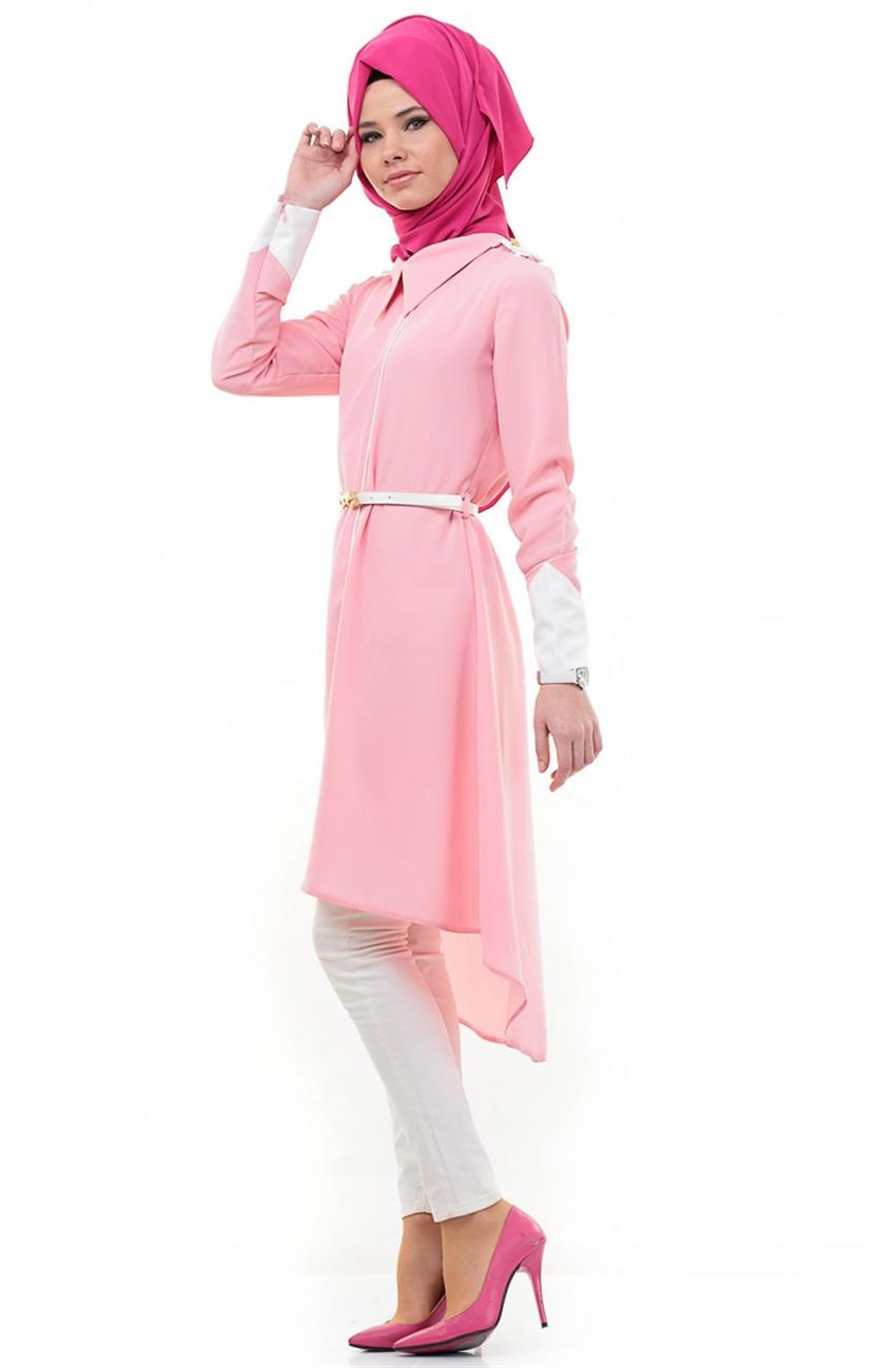 Tunic-Pink White 813-4202