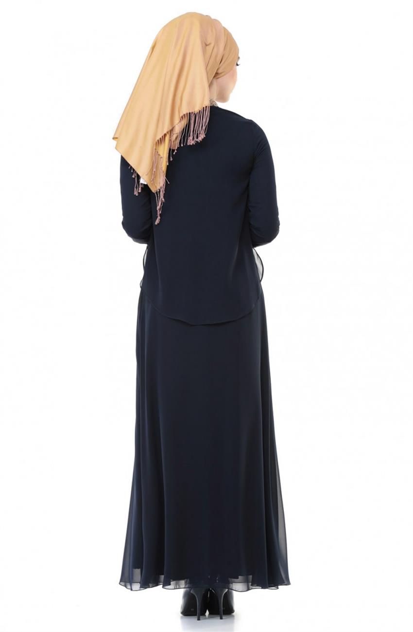 Evening Dress Dress-Navy Blue ARM7010-17
