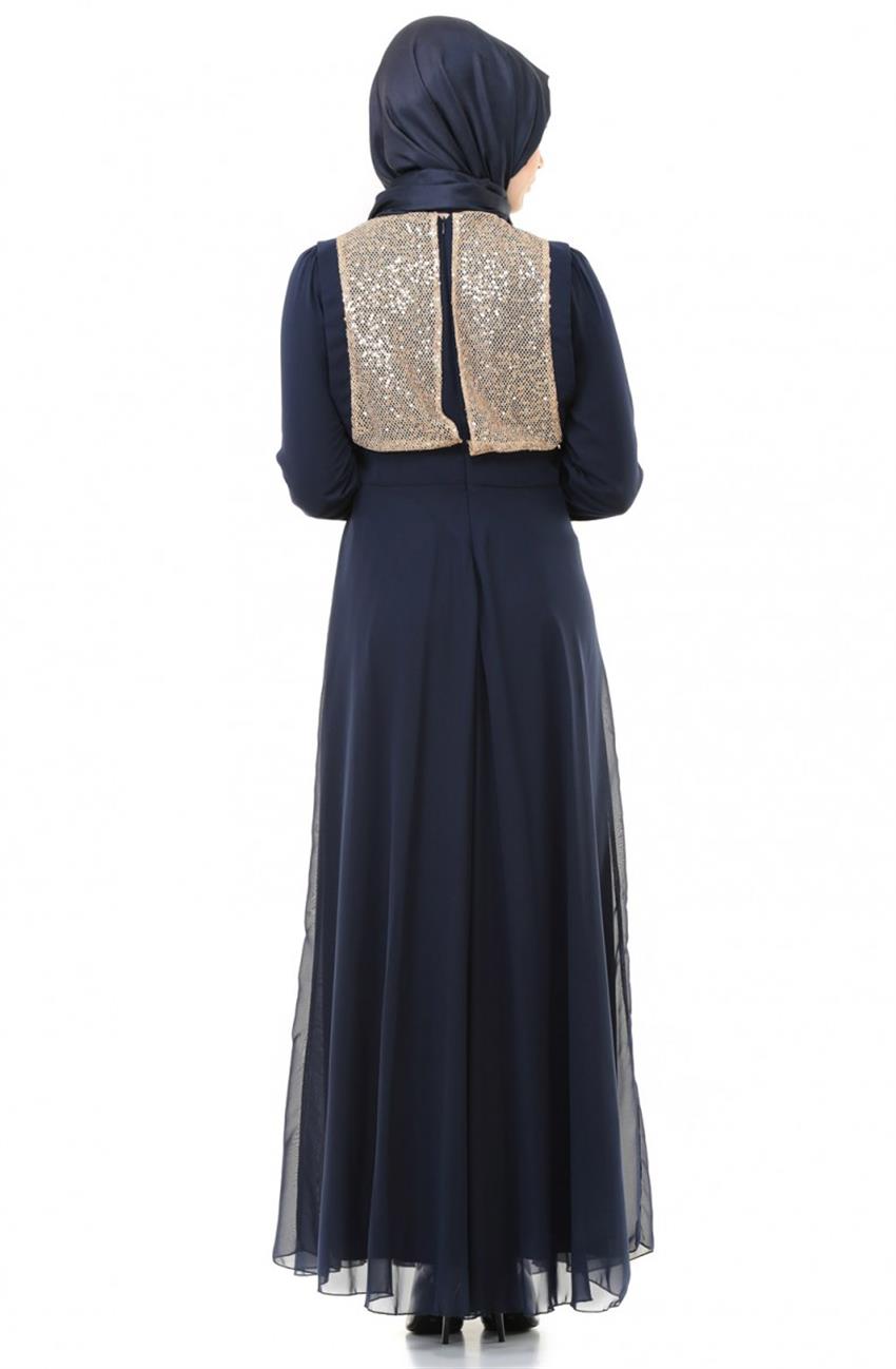 Evening Dress Dress-Navy Blue ARM7002-17