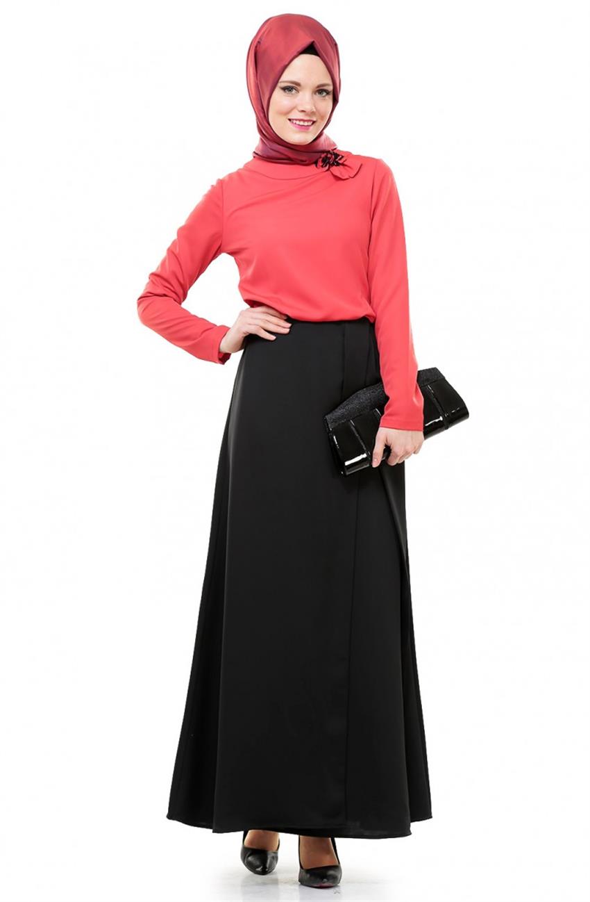Tuğba فستان-أسود D7130-09