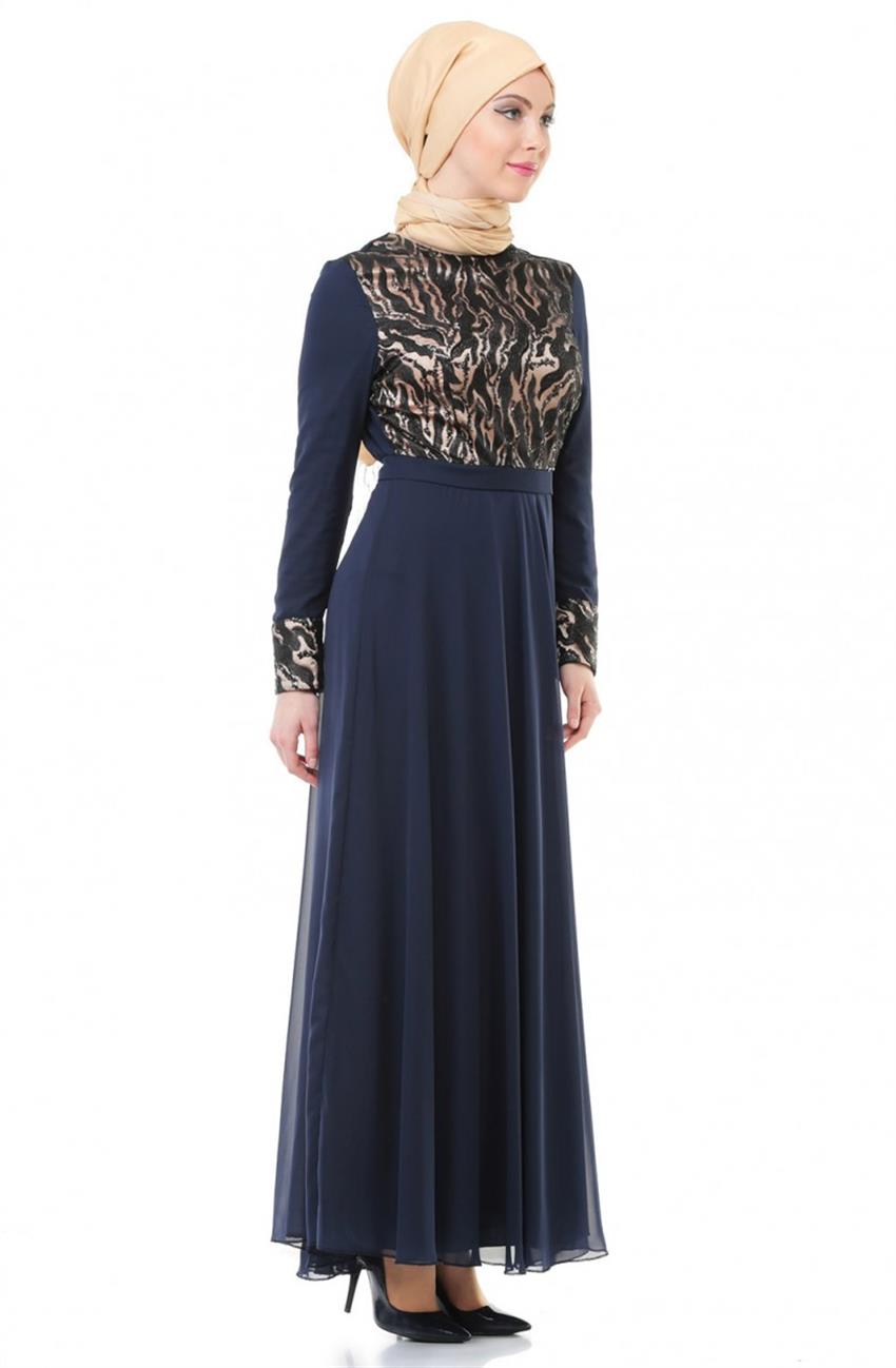 Evening Dress Dress-Navy Blue ARM7013-17