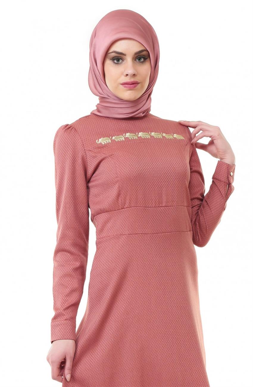 Ameerah فستان-Kök Rengi ar-5907-113