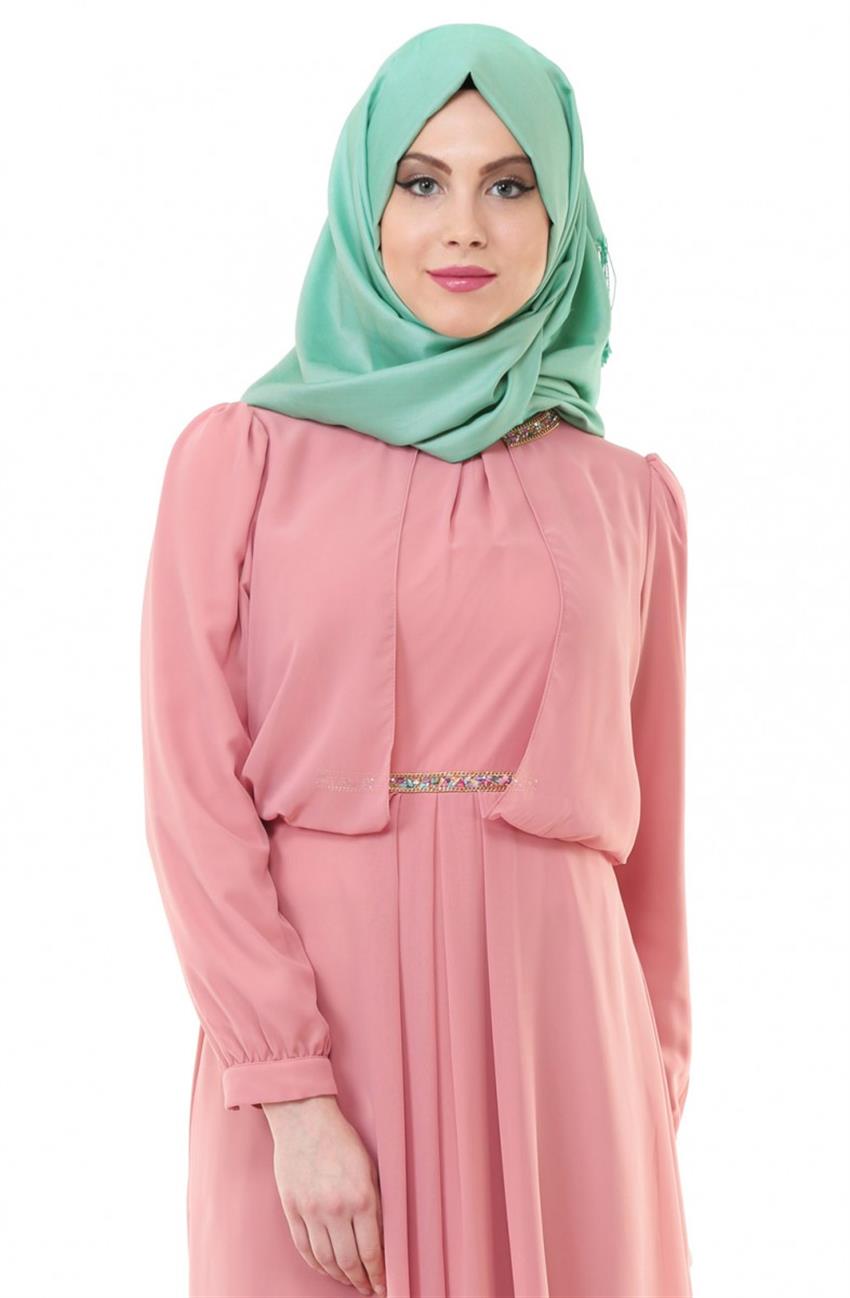 Evening Dress Dress-Gül Pink ARM7006-108