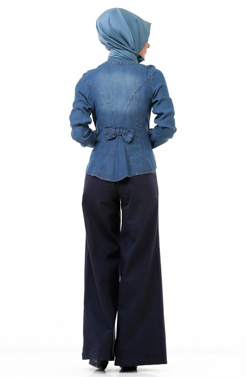 Nakış İşlemeli Mavi Ceket 1809-70