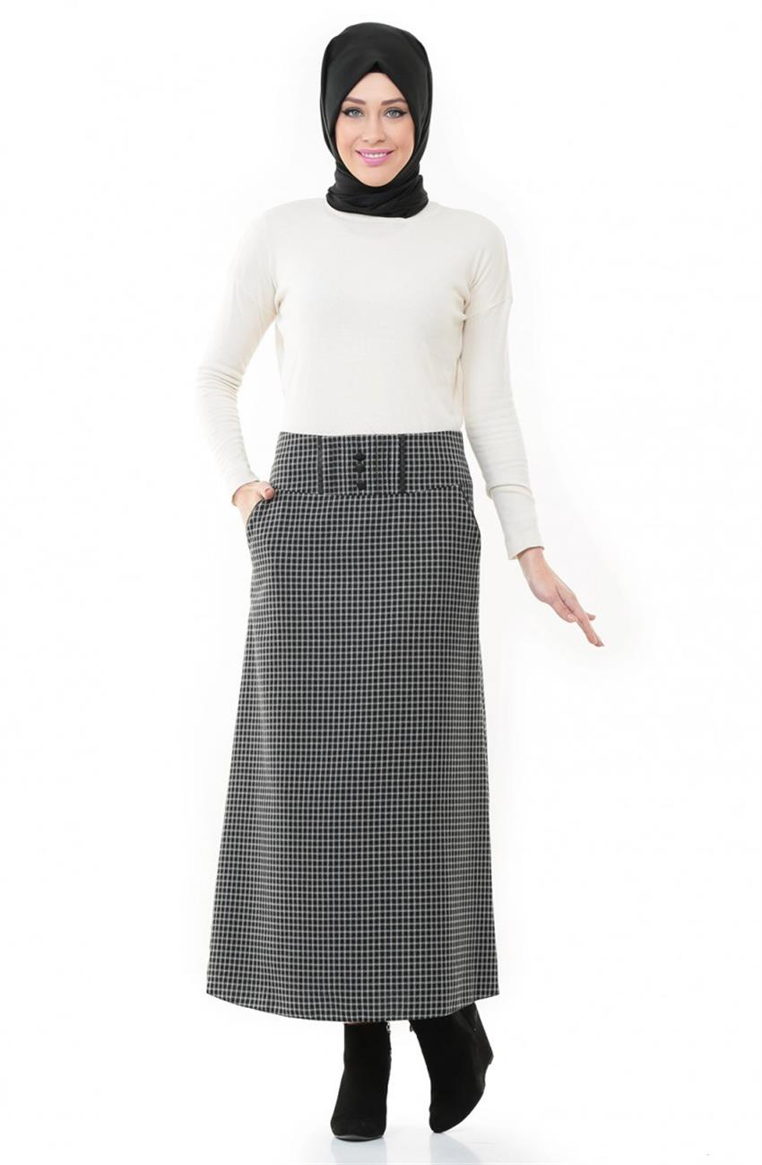 Skirt-Black Gray 3485-0104
