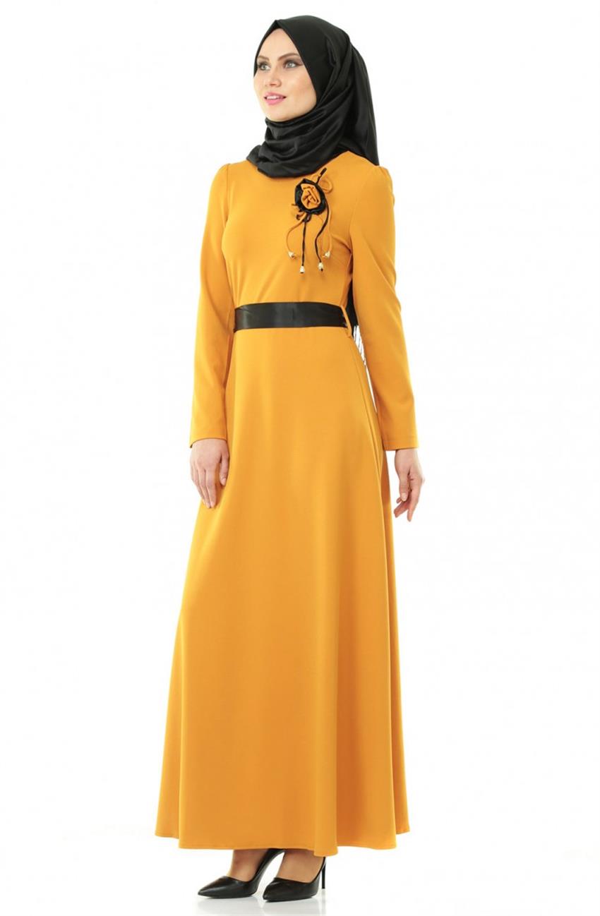 فستان-خردل ar-3776-55