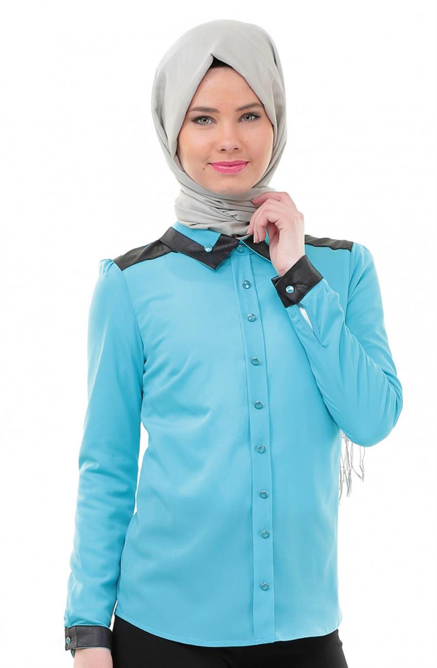 Actüel Blouse-Turquoise 20757-19
