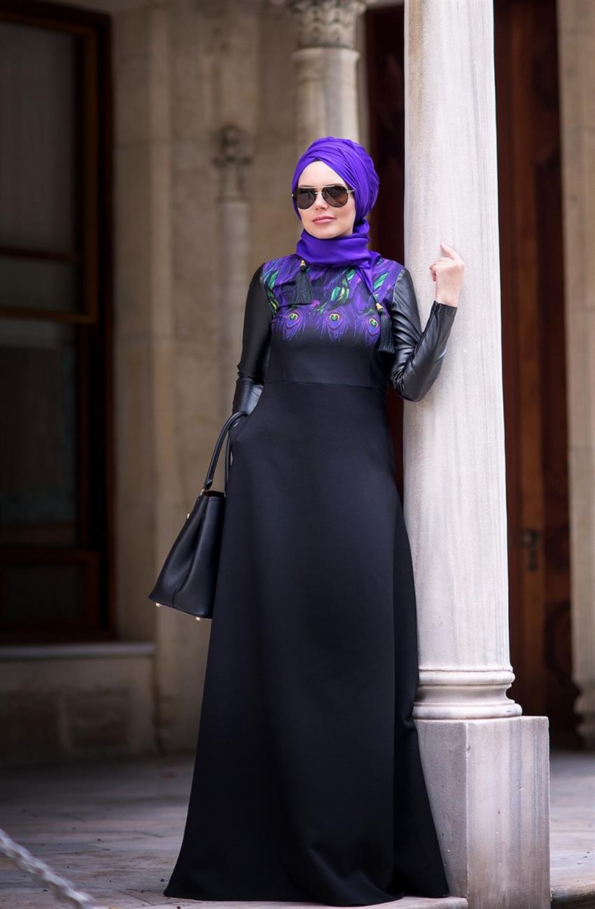 Exlusive Dress-Black Purple