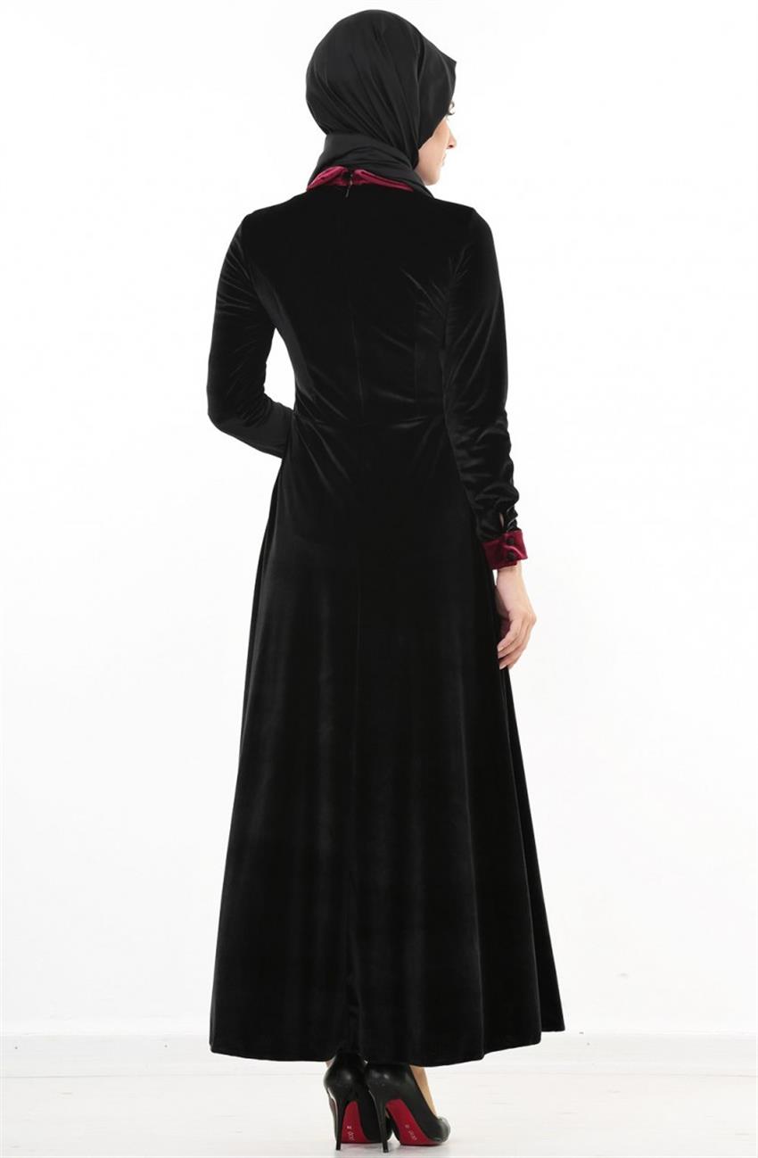 Dress-Black Claret Red 1539-0167