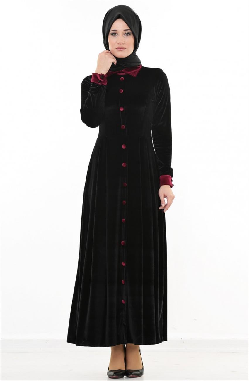 Dress-Black Claret Red 1539-0167