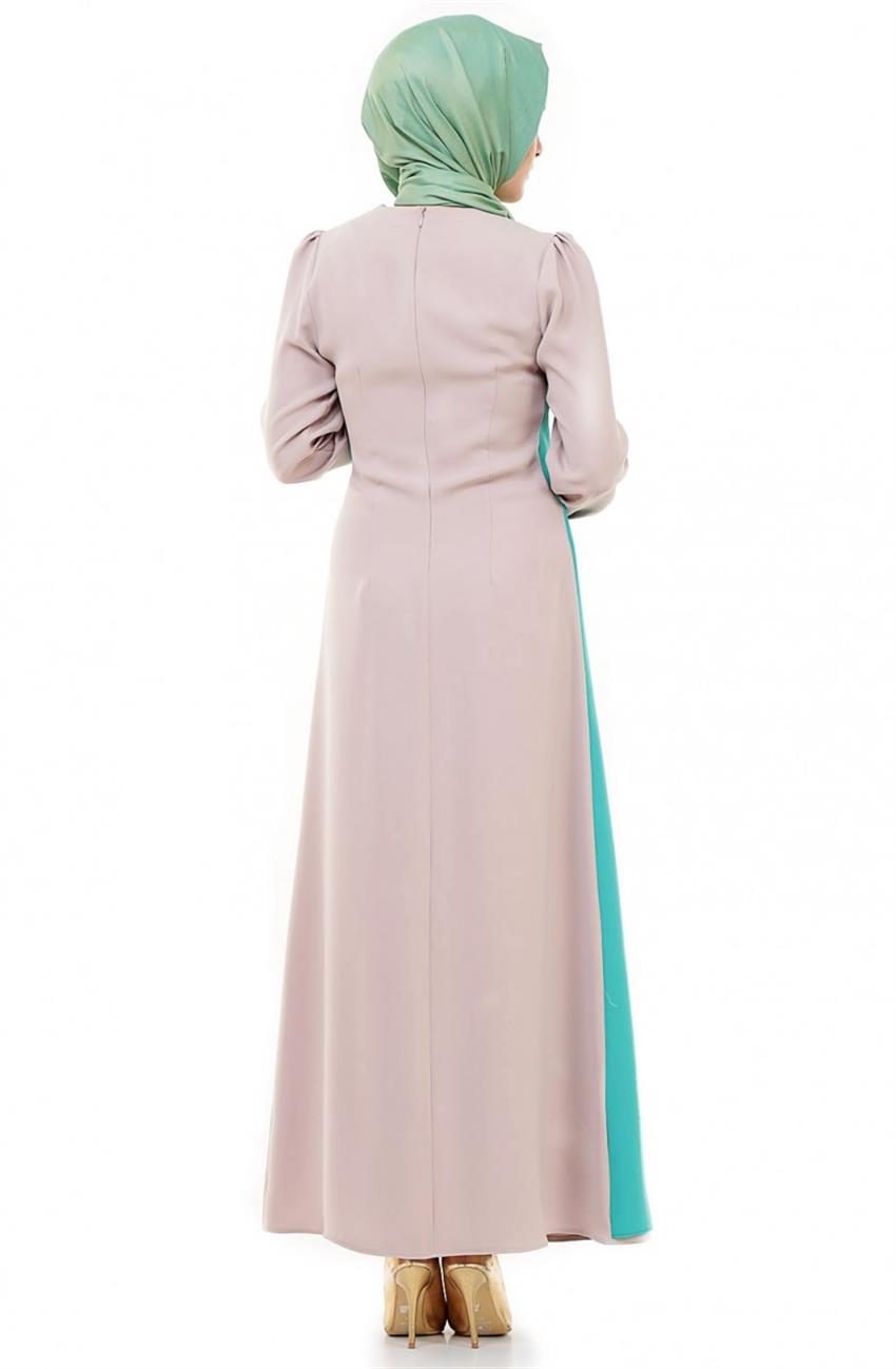 Yaka Detaylı Vizon Elbise ARM423-72