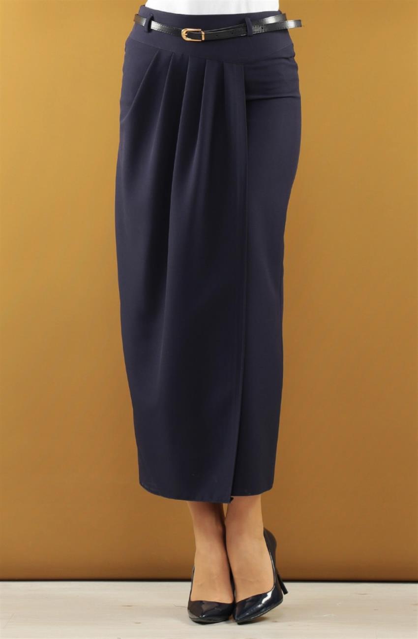 Skirt-Navy Blue 3562-17