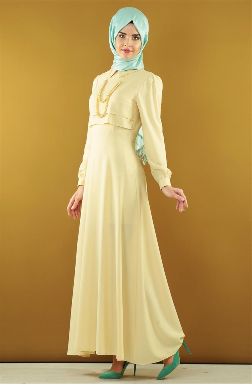 Evening Dress Dress-Açik Yellow 70036-28