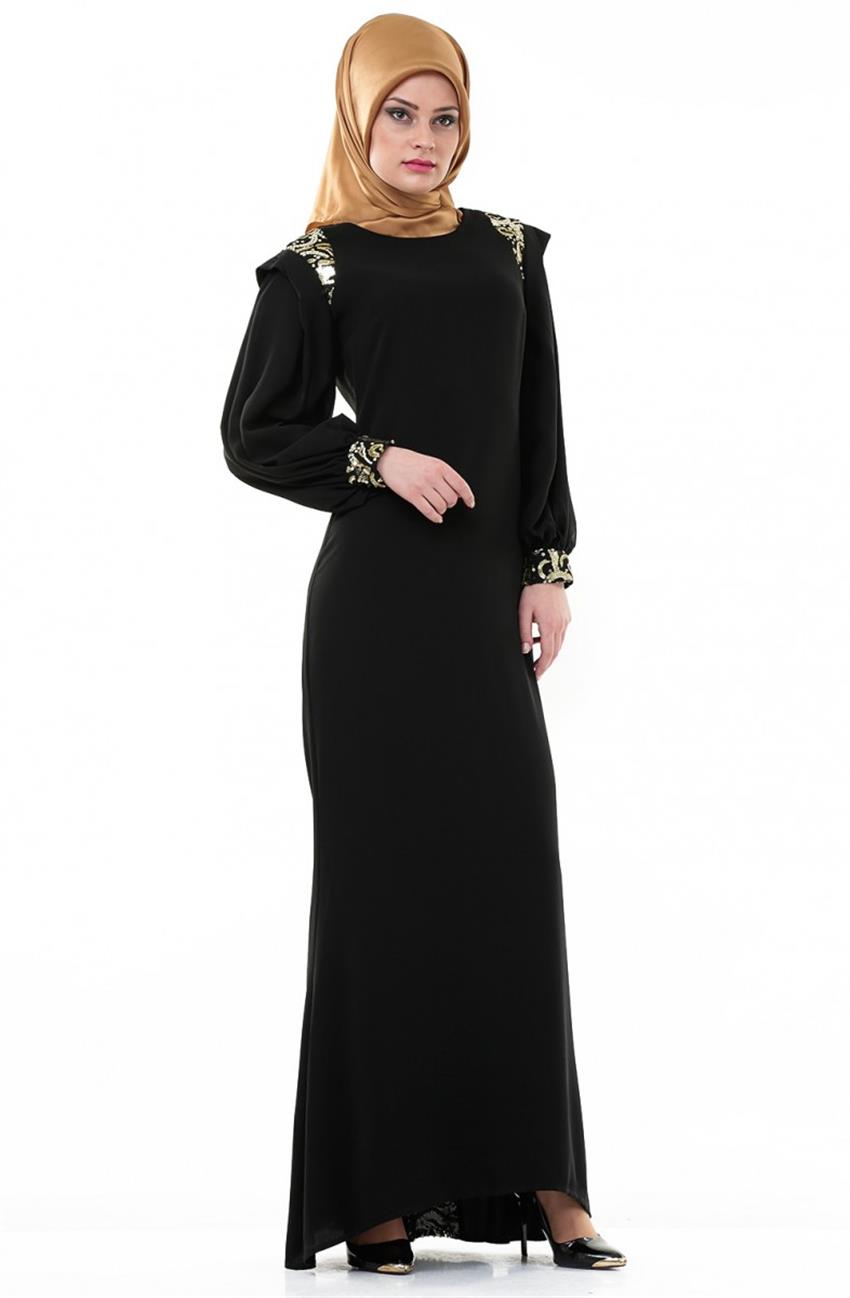 فستان سهرة فستان-أسود ذهبي ar-603-0131