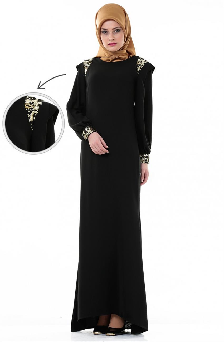 فستان سهرة فستان-أسود ذهبي ar-603-0131