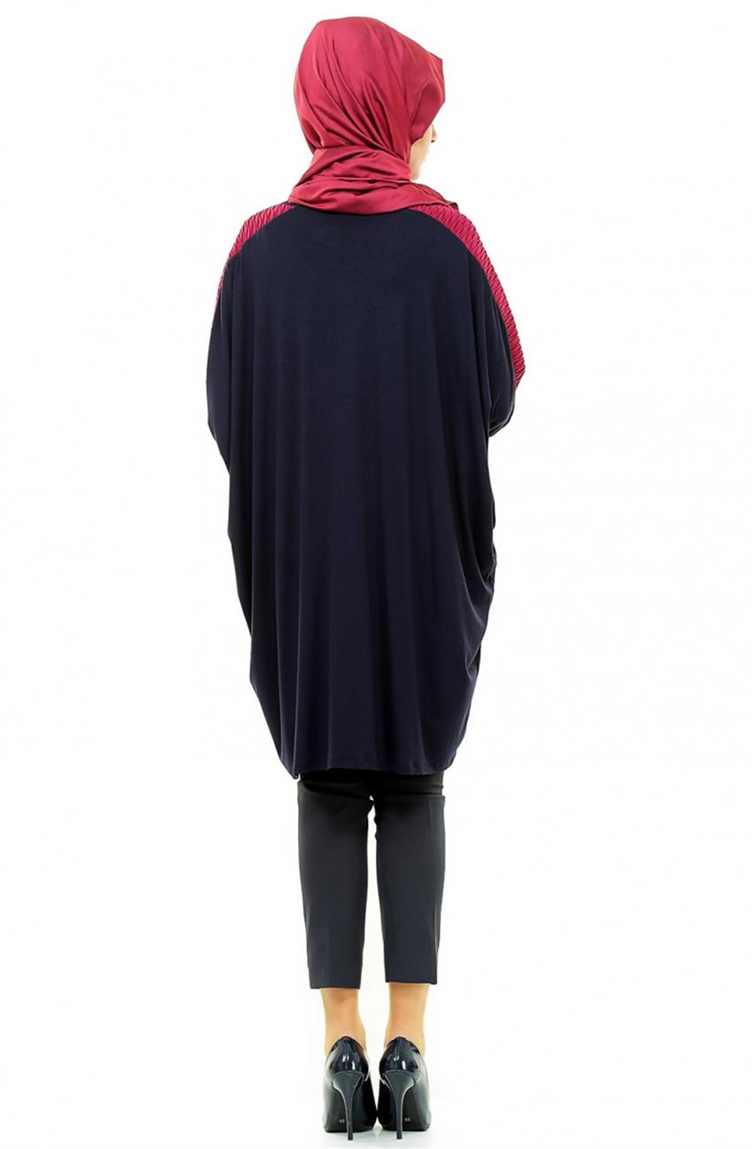 Tunic-Navy Blue Claret Red 8895-1767