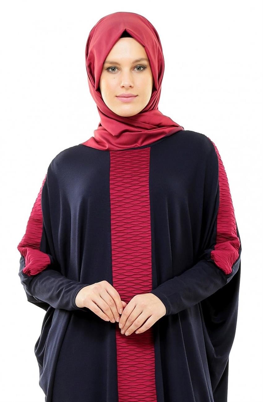 Tunic-Navy Blue Claret Red 8895-1767