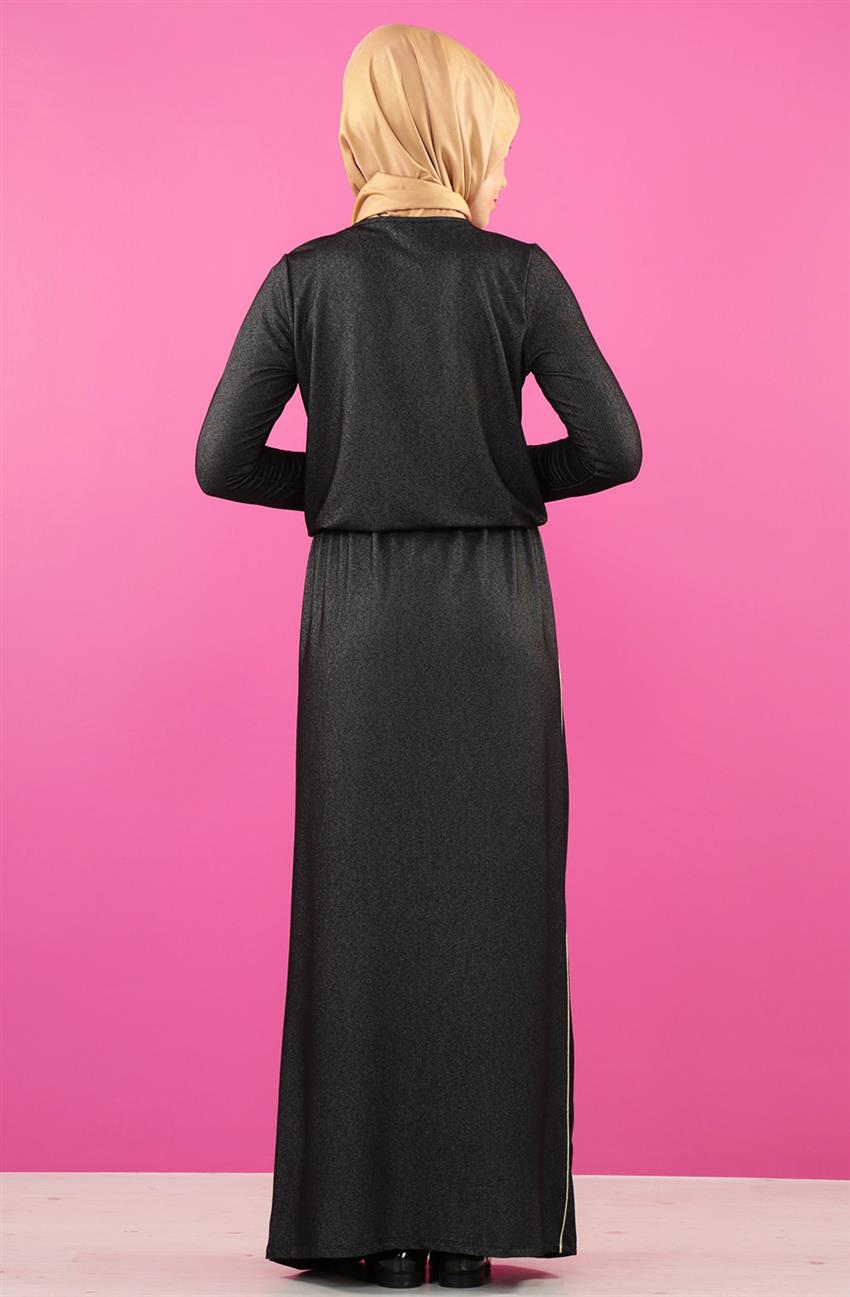 Siyah Elbise 3902-01