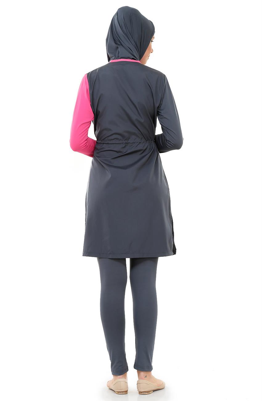 Tesettur ملابس سباحة-لون الفحم ar-1034-50