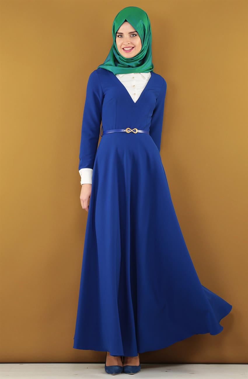 فستان-أزرق غامق LR1849-47