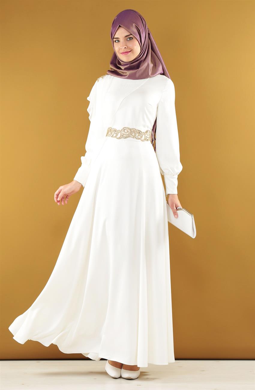 Evening Dress Dress-Ecru KA-B5-23078-35