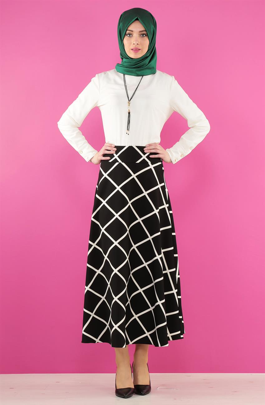 Skirt-Black White ZEN606-1058
