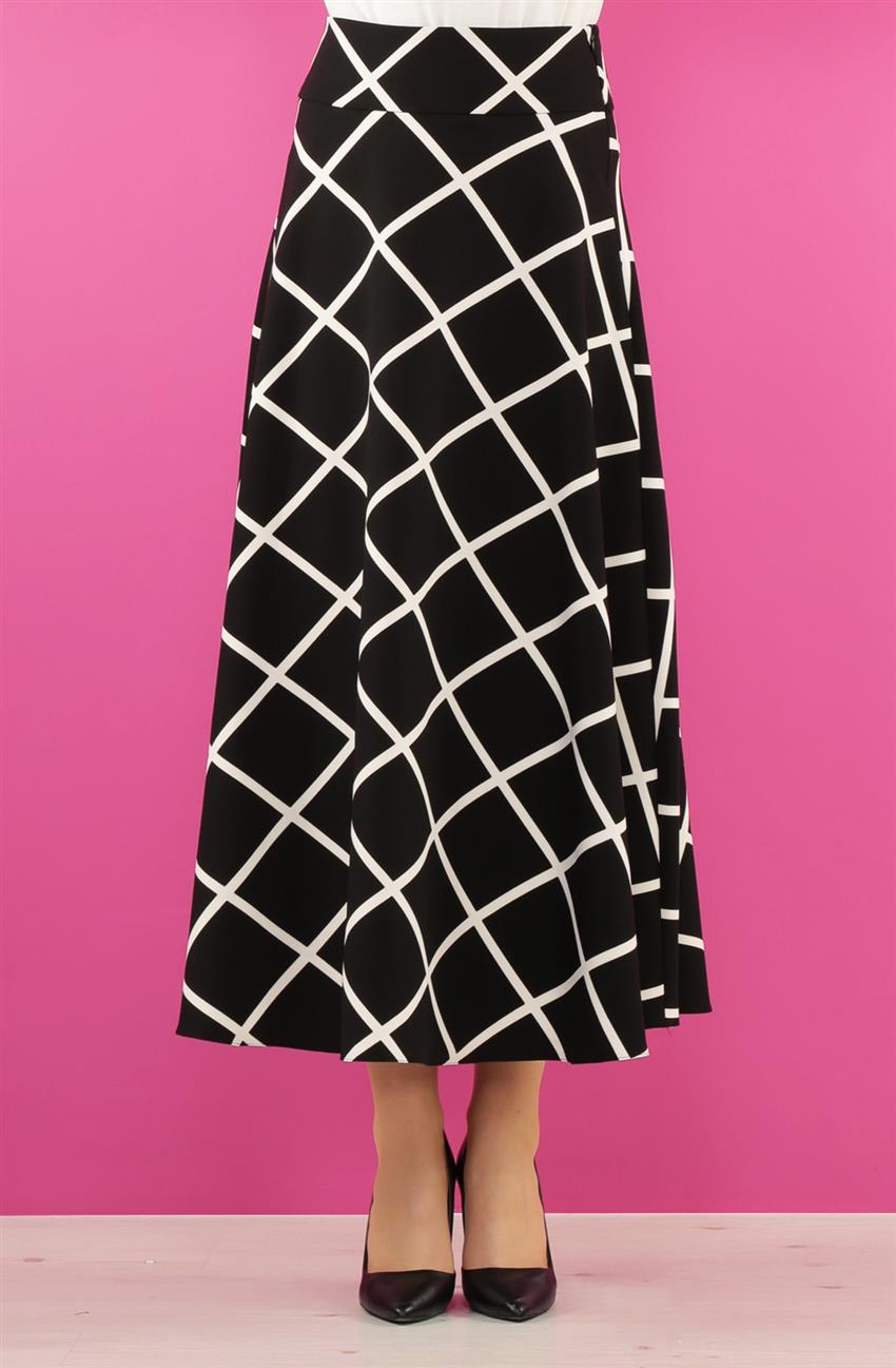 Skirt-Black White ZEN606-1058