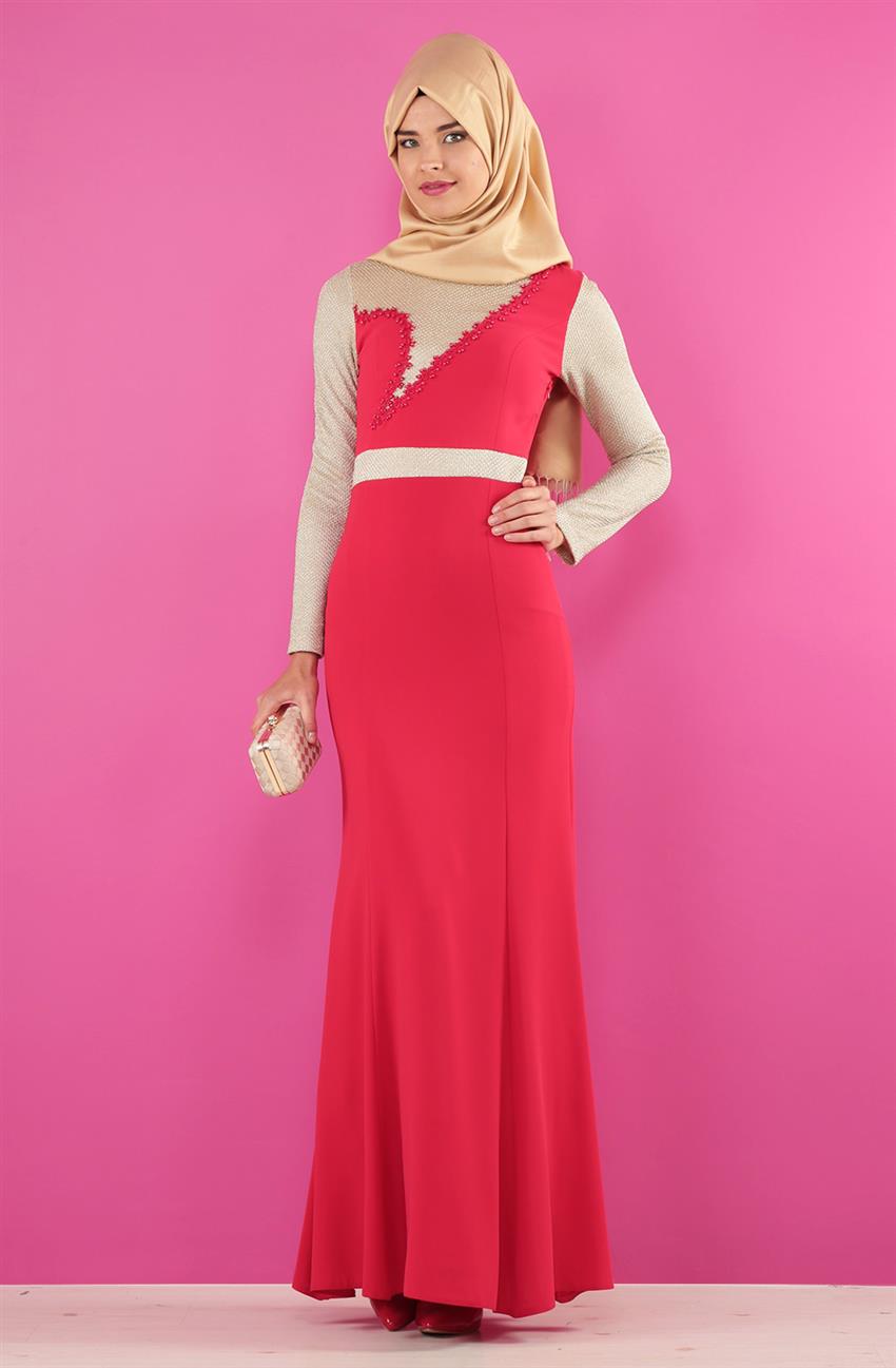 Evening Dress Dress-Fuchsia 2121-43